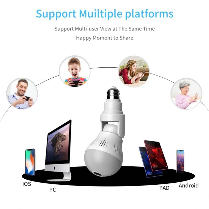 360° Panoramic Hidden Light Bulb Wifi Camera - JenJaz Collections