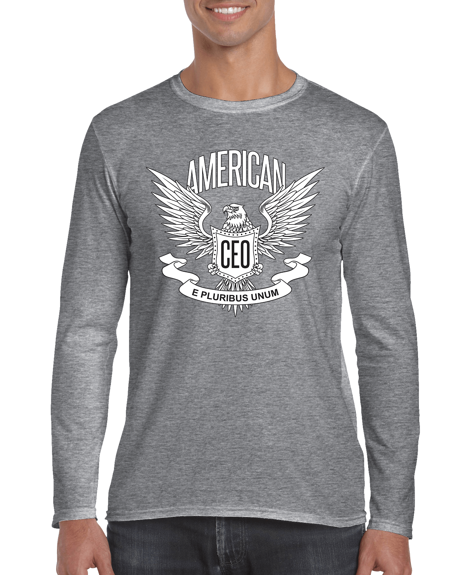 American CEO Patriotic Eagle Men's Long Sleeve Shirt - JenJaz Collections