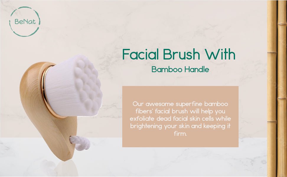 Facial Brush with Bamboo Handle - JenJaz Collections